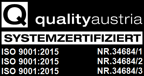 Quality Austria – Systemzertifiziert ISO 9001:2015